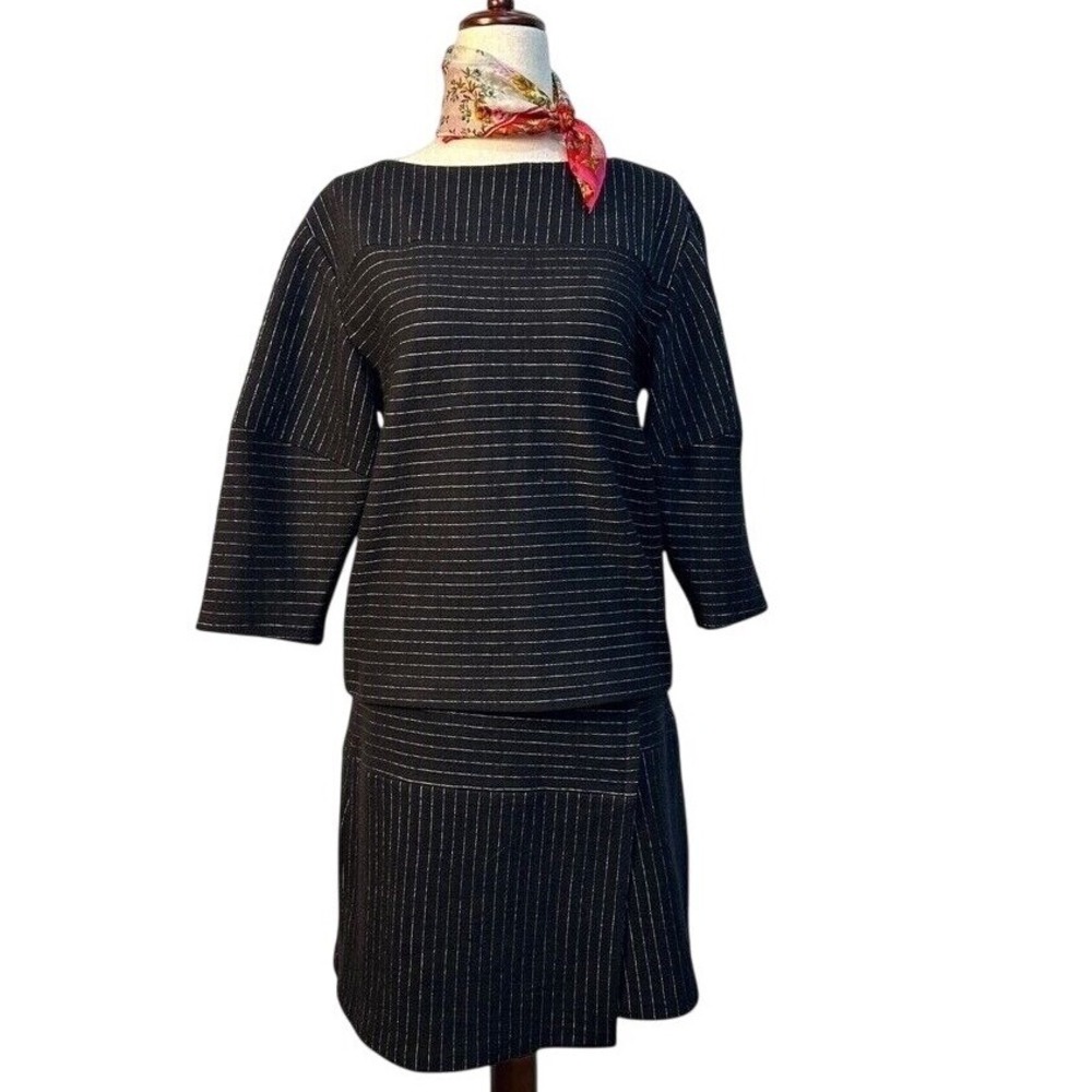 Alice & Olivia Pinstripe Top & Skirt Set - Mod Style